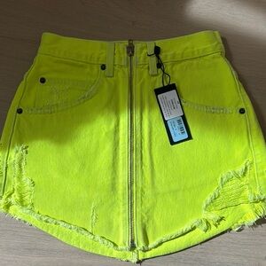 Carmar Yellow Skorts with Distressed Detailing